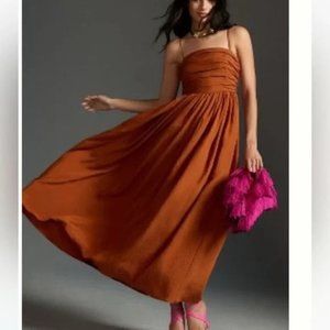 Anthropologie The Lorelei Ruched-Bodice Midi Dress  SO PRETTY